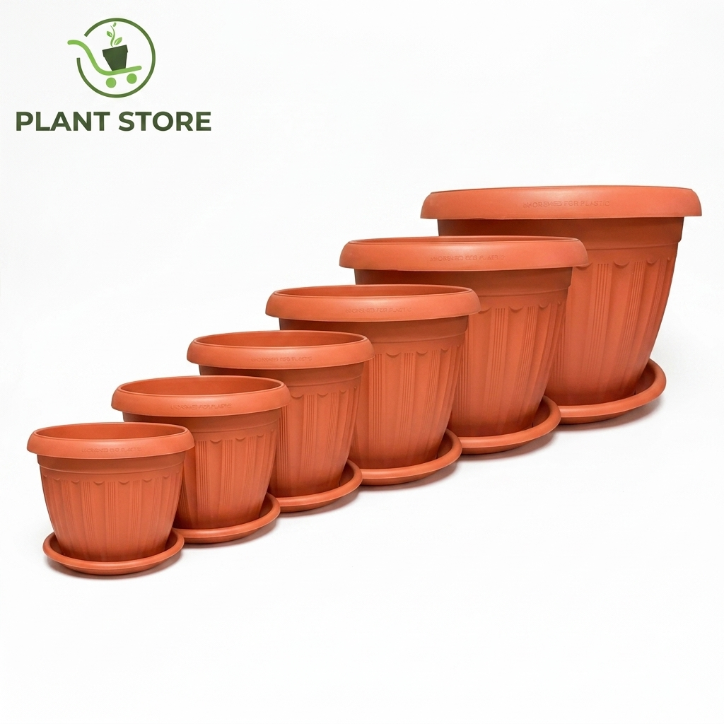 أصيص دائري مضلع خورشيد - Khorshid Ribbed Round Pot
