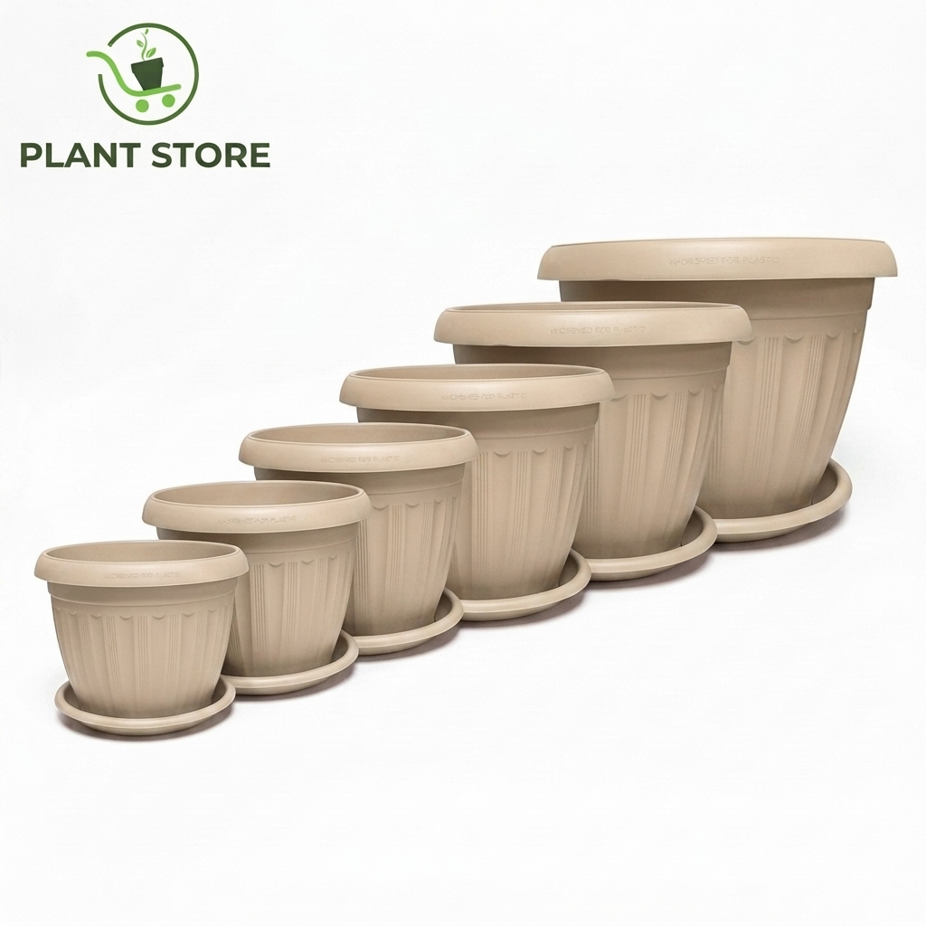 أصيص دائري مضلع خورشيد - Khorshid Ribbed Round Pot