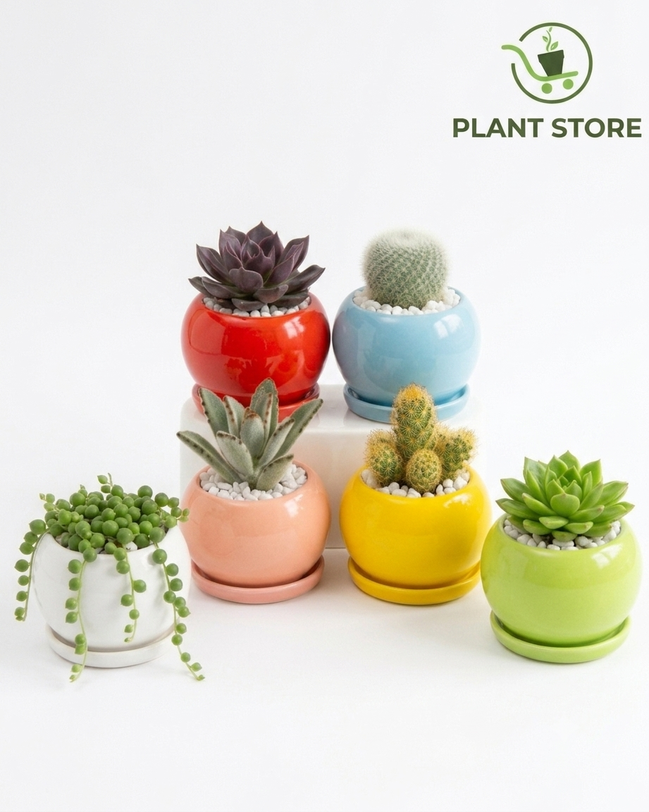 طقم أصص صغيرة للعصاريات - Mini Succulent Pot Set