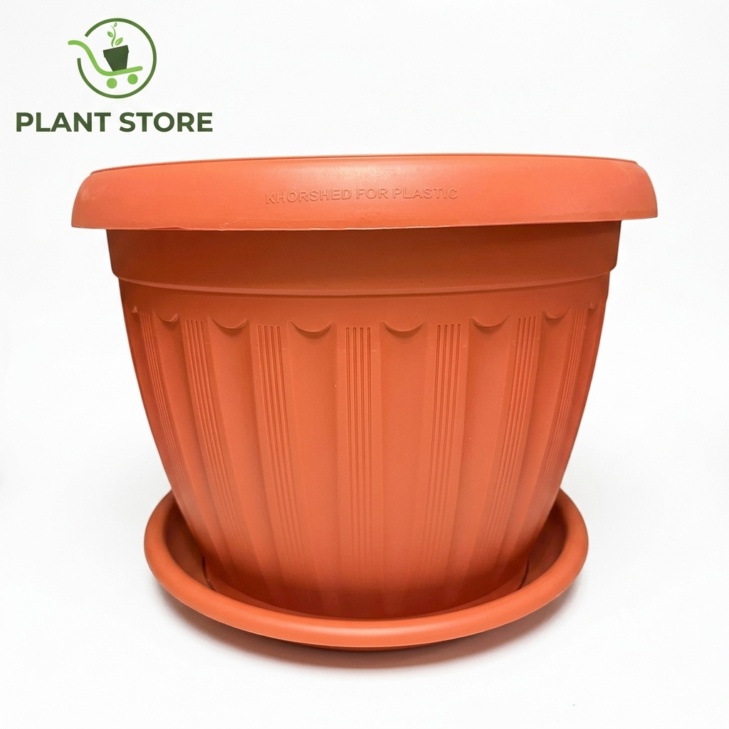 أصيص دائري مضلع خورشيد - Khorshid Ribbed Round Pot
